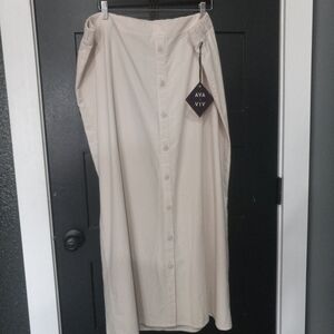 Ava & Viv Women's Cream Button-Down Maxi Skirt Plus Size 2X
